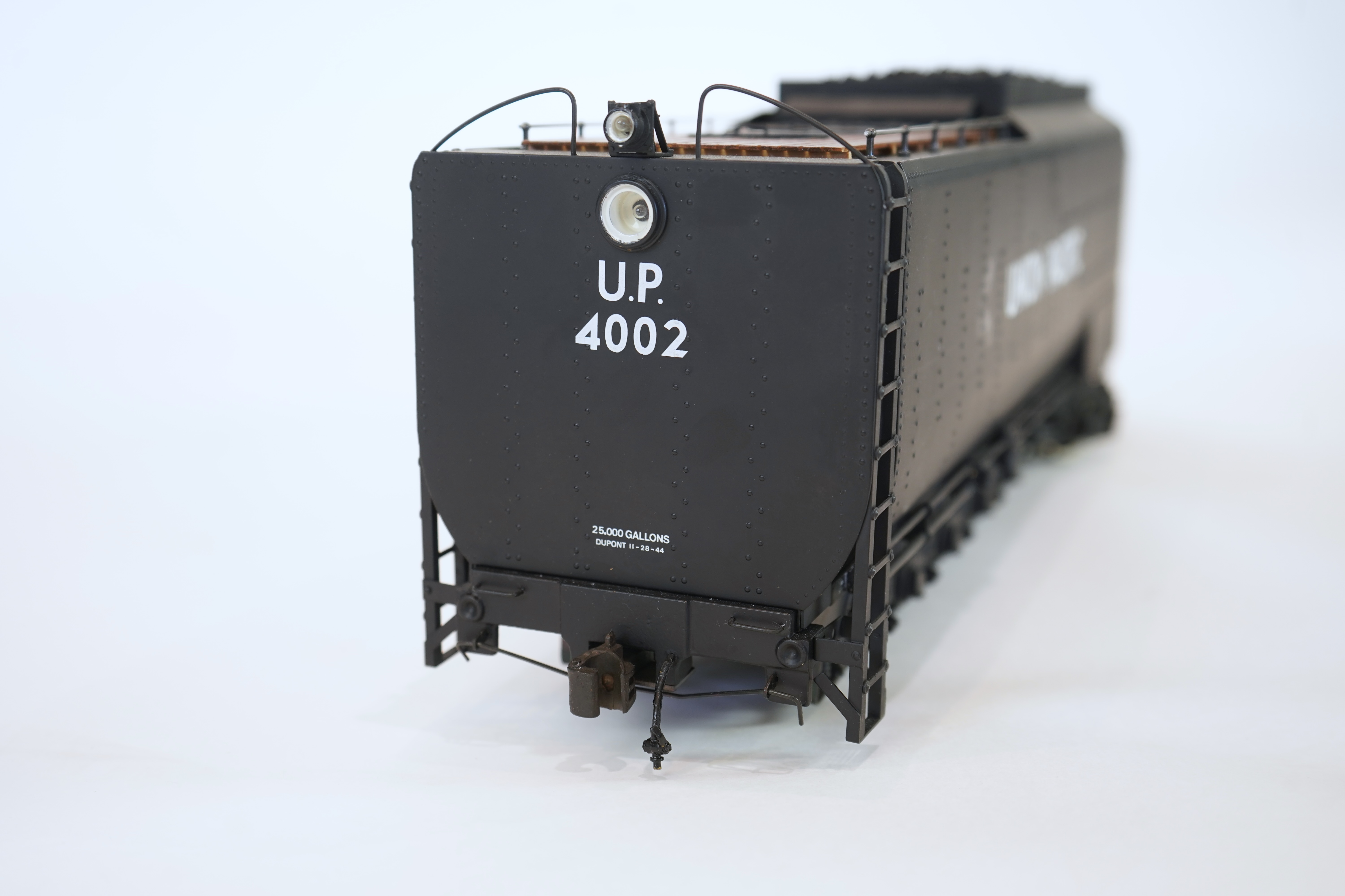 A Gauge One Aster Hobbies Union Pacific Big Boy, 4-8-8-4 tender locomotive, 4002, the electric version, together with plywood flight case bearing the original Aster labels for the live steam version.